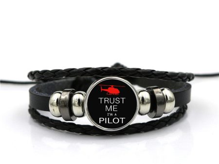 Trust Me I m a Pilot (Helicopter) Designed Leather Bracelets Online now