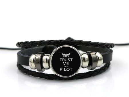 Trust Me I m a Pilot (Drone) Designed Leather Bracelets For Sale