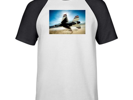 Turning Right Fighting Falcon F16 Designed Raglan T-Shirts Online Hot Sale