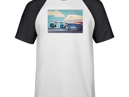 Vintage Boeing 747 Designed Raglan T-Shirts For Cheap