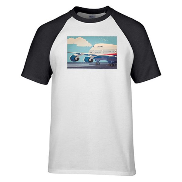 Vintage Boeing 747 Designed Raglan T-Shirts For Cheap