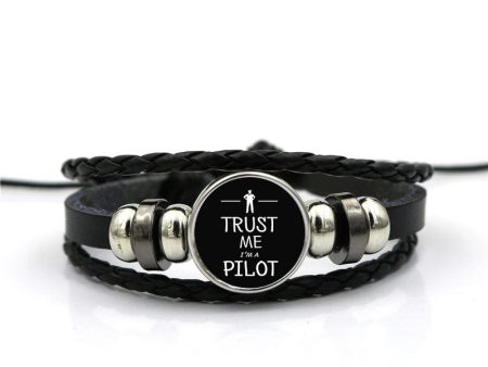 Trust Me I m a Pilot Designed Leather Bracelets Hot on Sale