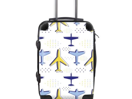 Very Colourful Airplanes Designed Cabin Size Luggages For Sale