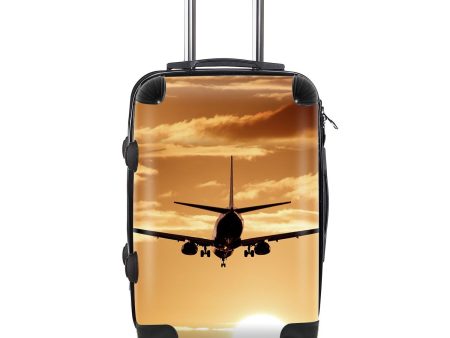 Two Aeroplanes During Sunset Designed Cabin Size Luggages Online Hot Sale