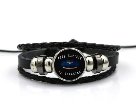 Your Captain Is Speaking Designed Leather Bracelets Cheap