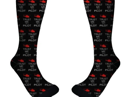 Trust Me I m a Pilot (Helicopter) Designed Socks Online now