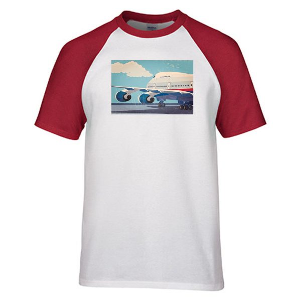 Vintage Boeing 747 Designed Raglan T-Shirts For Cheap