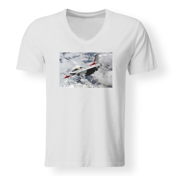 US Air Force Show Fighting Falcon F16 Designed V-Neck T-Shirts Supply