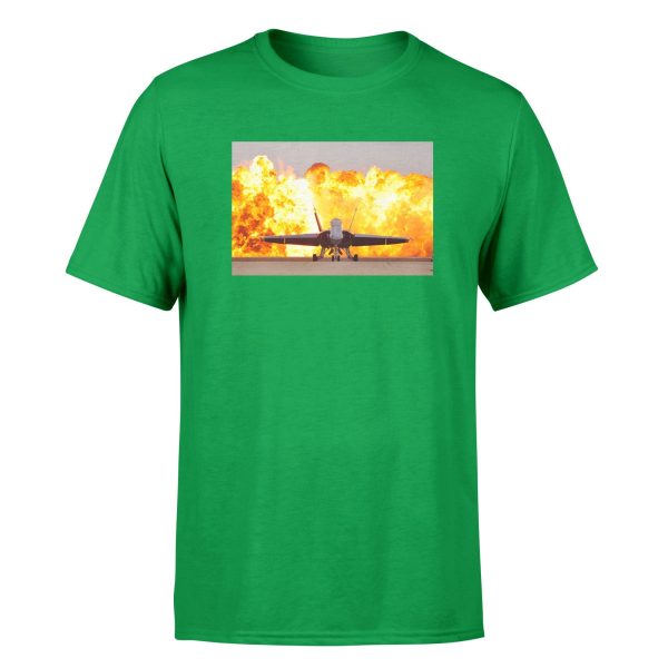 Face to Face with Air Force Jet & Flames Designed T-Shirts Sale