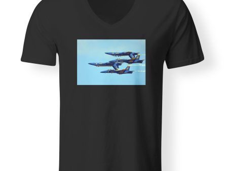 US Navy Blue Angels Designed V-Neck T-Shirts Online Sale