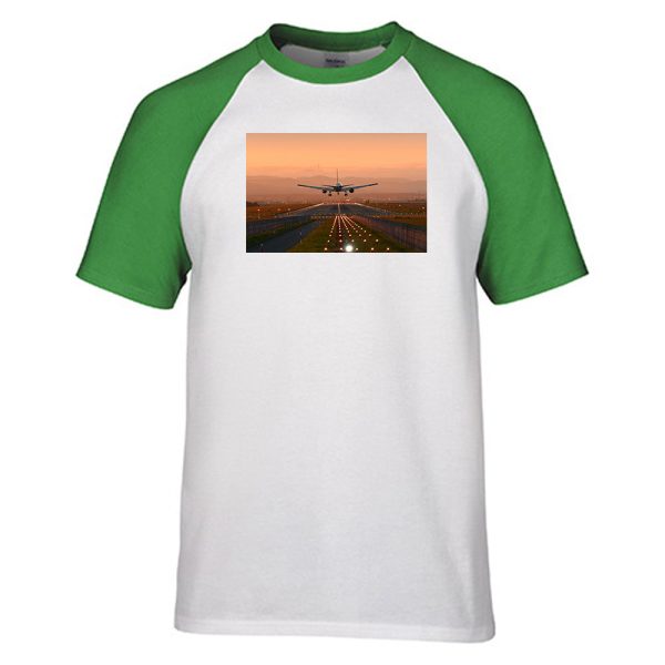 uper Cool Landing During Sunset Designed Raglan T-Shirts Online