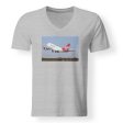 Virgin Atlantic Boeing 747 Designed V-Neck T-Shirts Online Sale