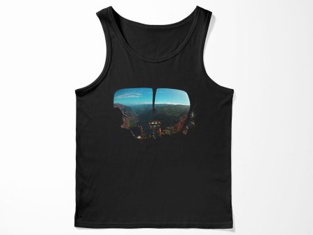 Beautiful Scenary Through Helicopter Cockpit Designed Tank Tops Supply