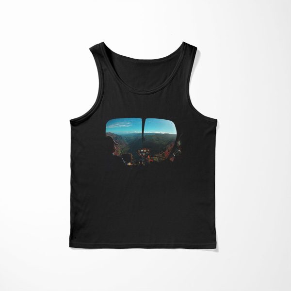 Beautiful Scenary Through Helicopter Cockpit Designed Tank Tops Supply