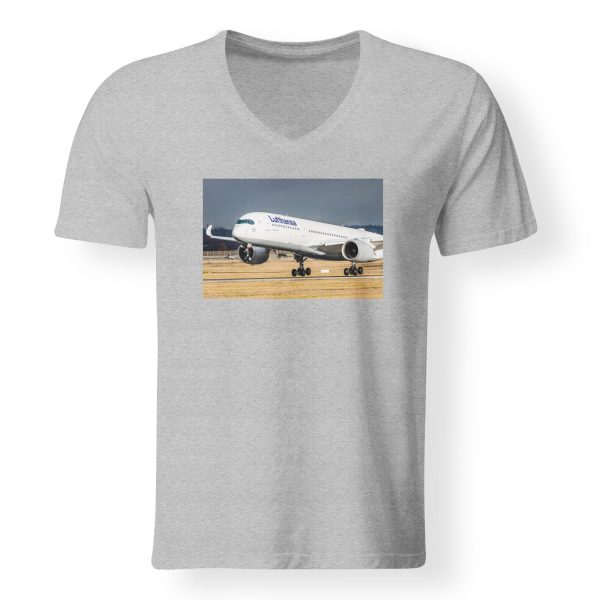 Lutfhansa A350 Designed V-Neck T-Shirts For Cheap