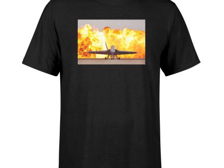 Face to Face with Air Force Jet & Flames Designed T-Shirts Sale