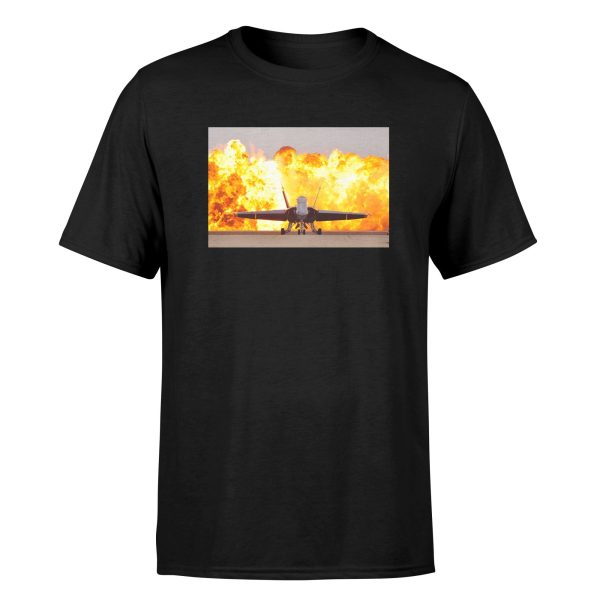 Face to Face with Air Force Jet & Flames Designed T-Shirts Sale