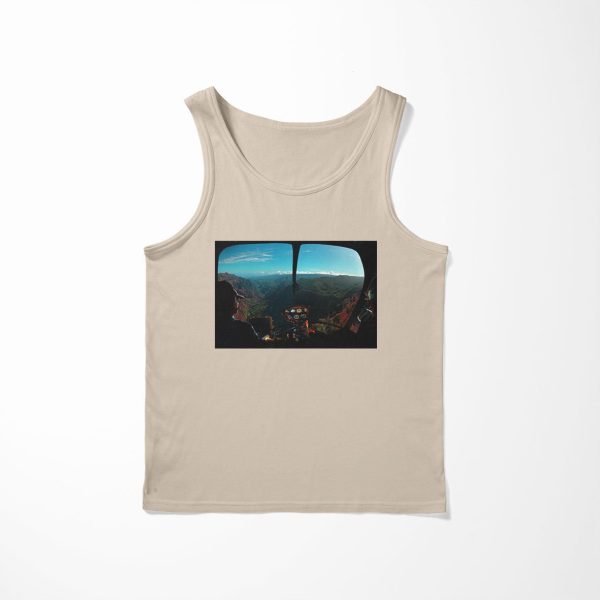 Beautiful Scenary Through Helicopter Cockpit Designed Tank Tops Supply