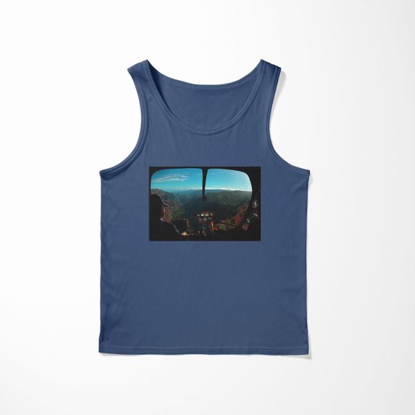 Beautiful Scenary Through Helicopter Cockpit Designed Tank Tops Supply