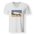 Lutfhansa A350 Designed V-Neck T-Shirts For Cheap