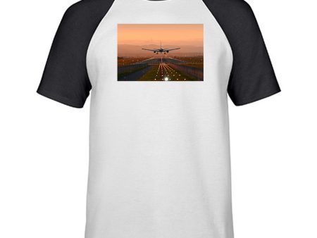 uper Cool Landing During Sunset Designed Raglan T-Shirts Online