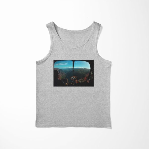 Beautiful Scenary Through Helicopter Cockpit Designed Tank Tops Supply