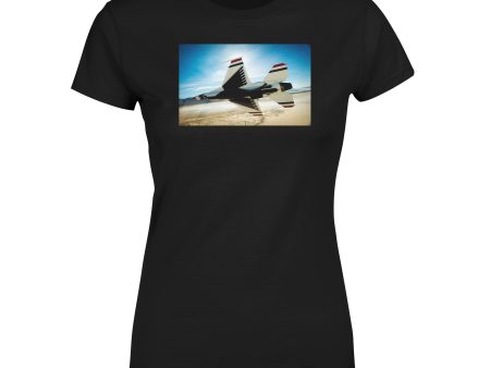 Turning Right Fighting Falcon F16 Designed Women T-Shirts Sale