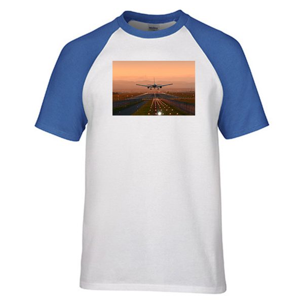 uper Cool Landing During Sunset Designed Raglan T-Shirts Online