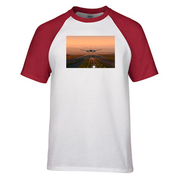 uper Cool Landing During Sunset Designed Raglan T-Shirts Online