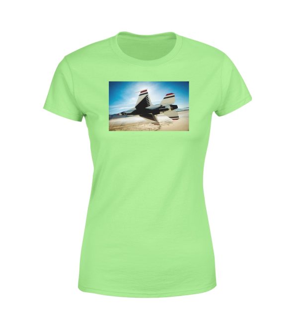 Turning Right Fighting Falcon F16 Designed Women T-Shirts Sale