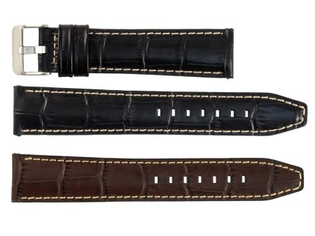 ROCHET ZRC No. 559 Long Alligator Grain Fine Leather Straps with Contrast Stitching (18mm ~ 24mm) For Discount