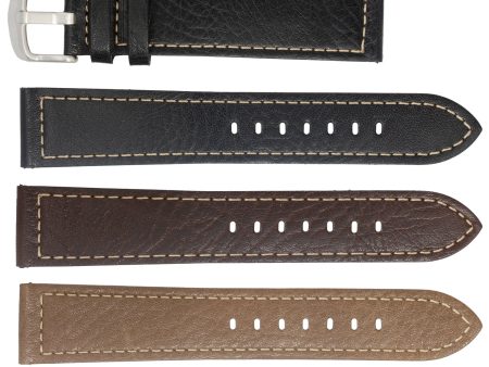 ROCHET ZRC No. 544 Grained Cowhide Leather Straps with Rawsilk Stitching (12mm~22mm) Online now