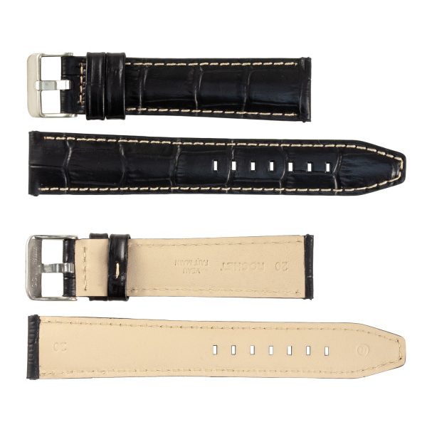 ROCHET ZRC No. 559 Long Alligator Grain Fine Leather Straps with Contrast Stitching (18mm ~ 24mm) For Discount